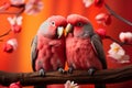 Romantic embrace two lovebirds share a tender Valentines Day moment