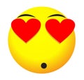 Romantic emoji face icon