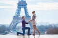 Romantic engagement in Paris