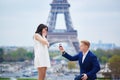 Romantic engagement in Paris Royalty Free Stock Photo