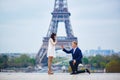 Romantic engagement in Paris