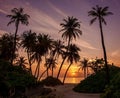 Magic Tropical Sunset in the Maldives Royalty Free Stock Photo