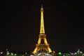 Romantic evening overlooking illuminated eiffel tower