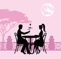 Romantic evening in a restaurant