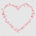 Romantic falling Sakura petals heart shape. EPS 10 vector