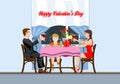 Romantic family evening for Valentine`s Day