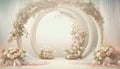 Romantic, fantasy wedding alter. Flower trellis. Whimsical dreamy walk down the aisle. Bridal fantasy stationery.