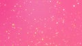 Romantic festive pink background with flickering yellow white particles