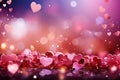 Romantic and festive valentine s day pink hearts background for celebrations and decorations
