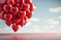 Romantic festivity heart shaped balloons form a beautiful love filled background