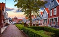 Romantic fishing village Volendam panorama Netherlands Amsterdam Royalty Free Stock Photo