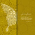 Romantic floral background with butterfly and place for your text.