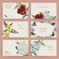 Romantic floral cards collection design