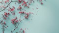 Romantic floral with tiny delicate pink waxflowers sprinkled Royalty Free Stock Photo