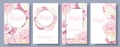 Romantic flowers banner set