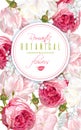 Romantic flowers vertical banner