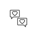 Romantic forum chat line icon