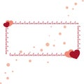 Romantic frame decoration with hearts and frame for Happy Valentines Day greeting card or Wedding invitation. Vector border