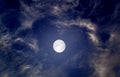 Romantic full moon, love clouds Royalty Free Stock Photo