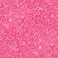 Romantic garden seamless pattern background