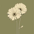 Romantic Gerber Daisy Illustration With Muted Earth Tones Royalty Free Stock Photo
