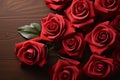 Romantic gesture a top view of vibrant red rose flowers