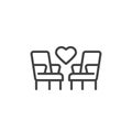 Romantic getaway line icon