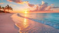 Romantic Getaway: Serene Bahamas Honeymoon with Exotic Sunset Beach and Calm Seascape for Summer Banner