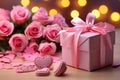 Romantic Gift with Roses and Heart Cookies