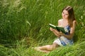 Romantic girl with book