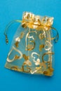 Romantic golden gift bag