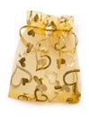 Romantic golden gift bag