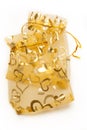 Romantic golden gift bags