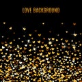 Romantic golden heart background. Vector illustration Royalty Free Stock Photo