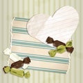 Romantic green vintage illustration with candies