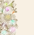 Romantic hand drawn floral background