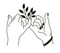 Romantic handshake. Relationship loving hands together. Two hands of lovers, holding palms as symbol of togetherness and