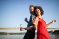 Romantic happy couples dancing and drinking at party Royalty Free Stock Photo