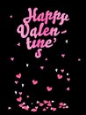 Romantic Happy Valentines Day card. Vector design.