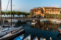 Romantic harbor of Torri del Benaco, Lake Garda in Italy Royalty Free Stock Photo