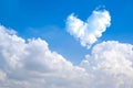 romantic Heart Cloud abstract blue sky and cloud nature background.