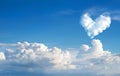 romantic Heart Cloud abstract blue sky and cloud nature background. Royalty Free Stock Photo