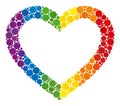 Spectrum Romantic heart Composition Icon of Round Dots