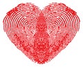 Romantic heart made of fingerprints