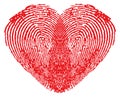 Romantic heart made of fingerprints Royalty Free Stock Photo
