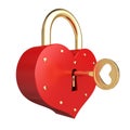 Romantic heart padlock