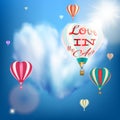 Romantic heart shaped air balloon. EPS 10