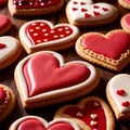 Heart shaped cookies to celebrate romance, love and Valentine\'s day