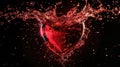 Romantic Heart-Shaped Toast of Red Wine Splashing Royalty Free Stock Photo