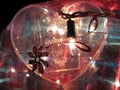 Romantic heart with twinkle lights